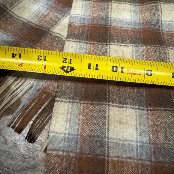 Vintage Pendleton 100 Percent Pure Virgin Wool Gray Ivory Red 48" X 12" - Picture 3 of 4